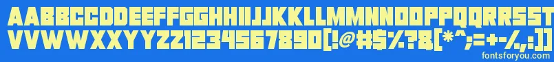 フォントInvasion 2028 – 黄色の文字、青い背景