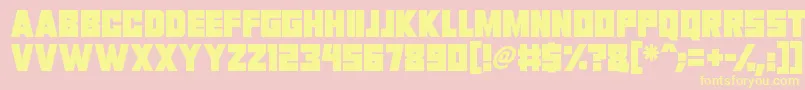 Invasion 2028-fontti – keltaiset fontit vaaleanpunaisella taustalla