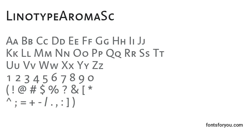 Шрифт LinotypeAromaSc – алфавит, цифры, специальные символы
