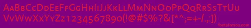 LinotypeAromaSc Font – Red Fonts on Purple Background