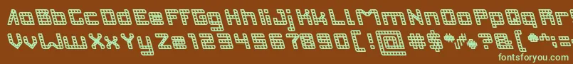 INVASION Bold-fontti – vihreät fontit ruskealla taustalla
