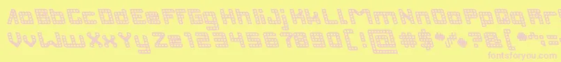 フォントINVASION Bold – ピンクのフォント、黄色の背景