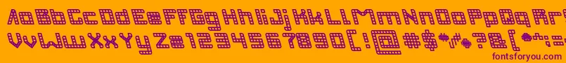 Шрифт INVASION Bold – фиолетовые шрифты на оранжевом фоне
