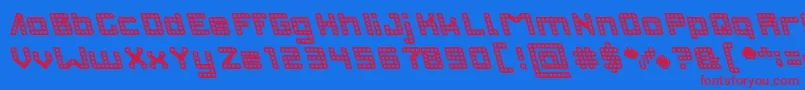 INVASION Bold-fontti – punaiset fontit sinisellä taustalla