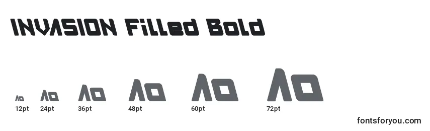 INVASION Filled Bold Font Sizes