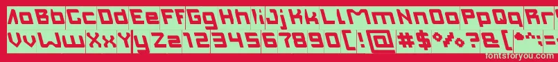 INVASION Filled Inverse Font – Green Fonts on Red Background