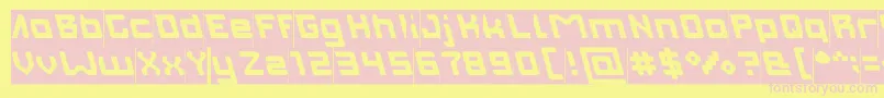 フォントINVASION Filled Inverse – ピンクのフォント、黄色の背景