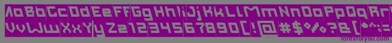 INVASION Filled Inverse-Schriftart – Violette Schriften auf grauem Hintergrund