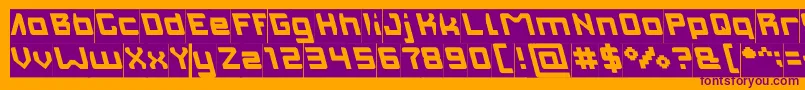 INVASION Filled Inverse Font – Purple Fonts on Orange Background