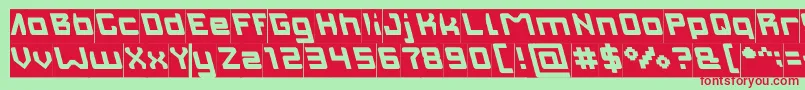 フォントINVASION Filled Inverse – 赤い文字の緑の背景