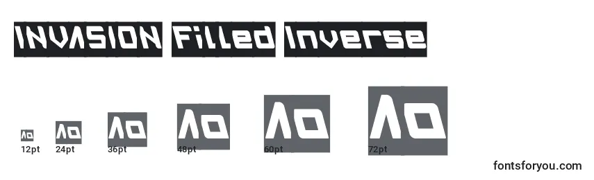 Размеры шрифта INVASION Filled Inverse