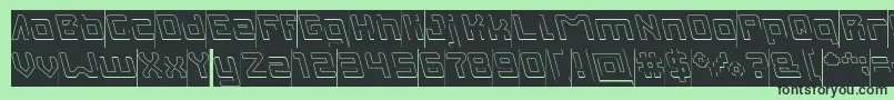 INVASION Hollow Inverse Font – Black Fonts on Green Background