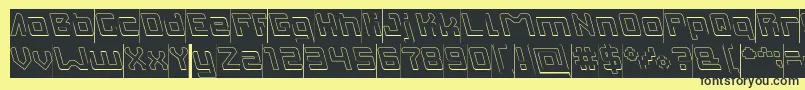 INVASION Hollow Inverse Font – Black Fonts on Yellow Background