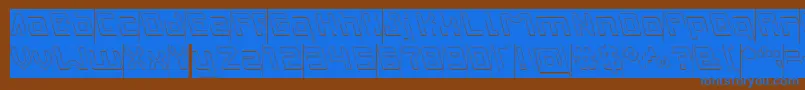 INVASION Hollow Inverse Font – Blue Fonts on Brown Background