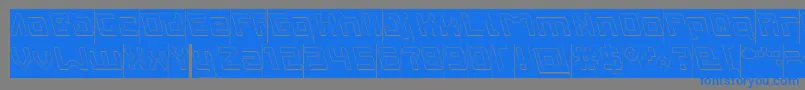 INVASION Hollow Inverse Font – Blue Fonts on Gray Background