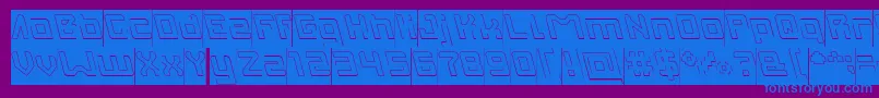 INVASION Hollow Inverse Font – Blue Fonts on Purple Background