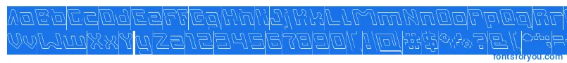 INVASION Hollow Inverse Font – Blue Fonts on White Background