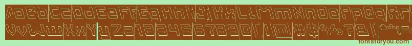 INVASION Hollow Inverse Font – Brown Fonts on Green Background