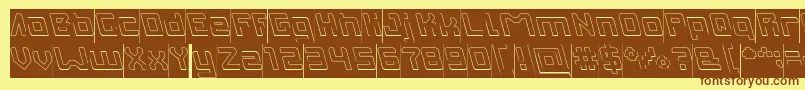 INVASION Hollow Inverse Font – Brown Fonts on Yellow Background