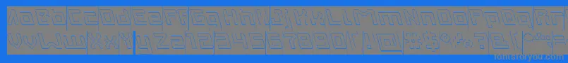 INVASION Hollow Inverse Font – Gray Fonts on Blue Background