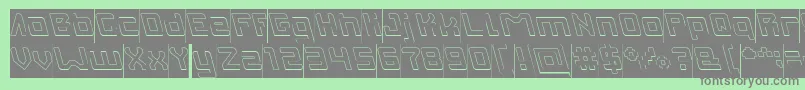 INVASION Hollow Inverse Font – Gray Fonts on Green Background