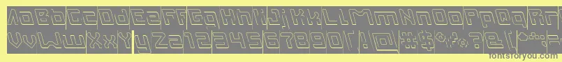 INVASION Hollow Inverse Font – Gray Fonts on Yellow Background