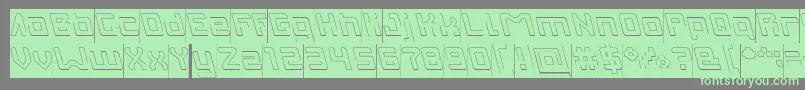 INVASION Hollow Inverse Font – Green Fonts on Gray Background