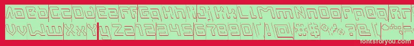 INVASION Hollow Inverse Font – Green Fonts on Red Background