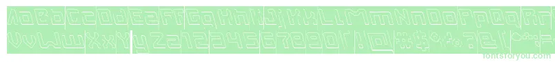 INVASION Hollow Inverse-Schriftart – Grüne Schriften auf weißem Hintergrund