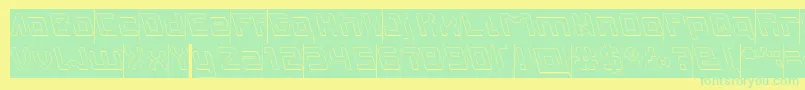 INVASION Hollow Inverse Font – Green Fonts on Yellow Background