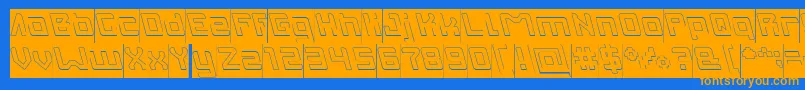 INVASION Hollow Inverse Font – Orange Fonts on Blue Background