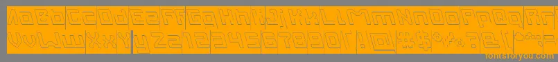 INVASION Hollow Inverse Font – Orange Fonts on Gray Background