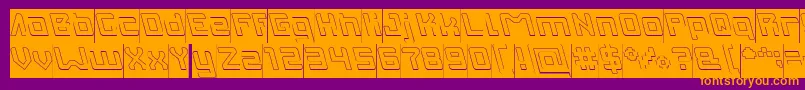 INVASION Hollow Inverse Font – Orange Fonts on Purple Background