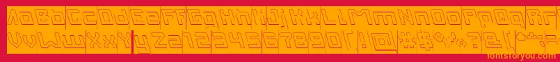 INVASION Hollow Inverse Font – Orange Fonts on Red Background