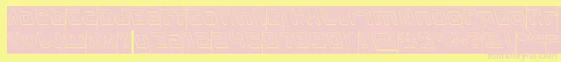 INVASION Hollow Inverse Font – Pink Fonts on Yellow Background