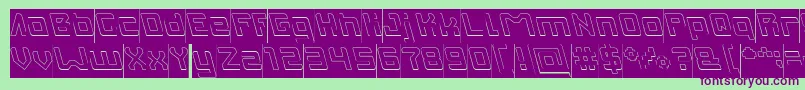 INVASION Hollow Inverse Font – Purple Fonts on Green Background