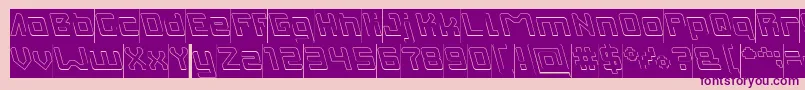 INVASION Hollow Inverse-Schriftart – Violette Schriften auf rosa Hintergrund