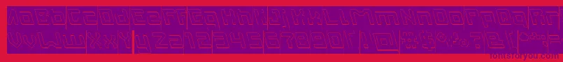 INVASION Hollow Inverse Font – Purple Fonts on Red Background