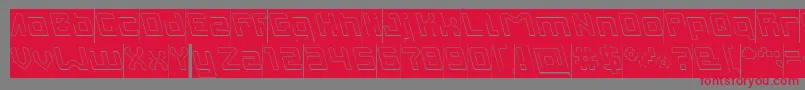 INVASION Hollow Inverse Font – Red Fonts on Gray Background