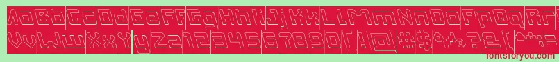 INVASION Hollow Inverse Font – Red Fonts on Green Background