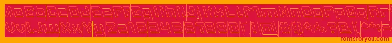 INVASION Hollow Inverse Font – Red Fonts on Orange Background