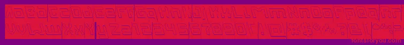 INVASION Hollow Inverse Font – Red Fonts on Purple Background