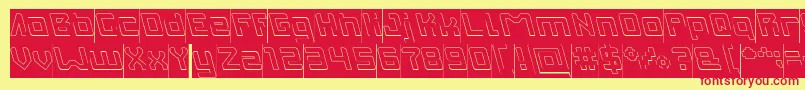 INVASION Hollow Inverse Font – Red Fonts on Yellow Background