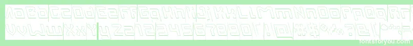 INVASION Hollow Inverse-Schriftart – Weiße Schriften auf grünem Hintergrund