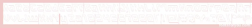 INVASION Hollow Inverse-Schriftart – Weiße Schriften auf rosa Hintergrund