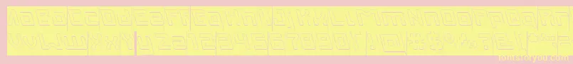 INVASION Hollow Inverse Font – Yellow Fonts on Pink Background