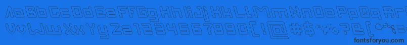 INVASION Hollow Font – Black Fonts on Blue Background