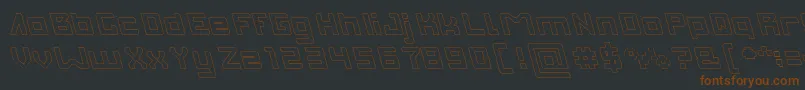 Шрифт INVASION Hollow – коричневые шрифты на чёрном фоне