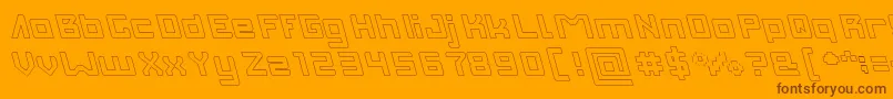 INVASION Hollow Font – Brown Fonts on Orange Background