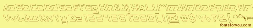 Шрифт INVASION Hollow – коричневые шрифты на жёлтом фоне